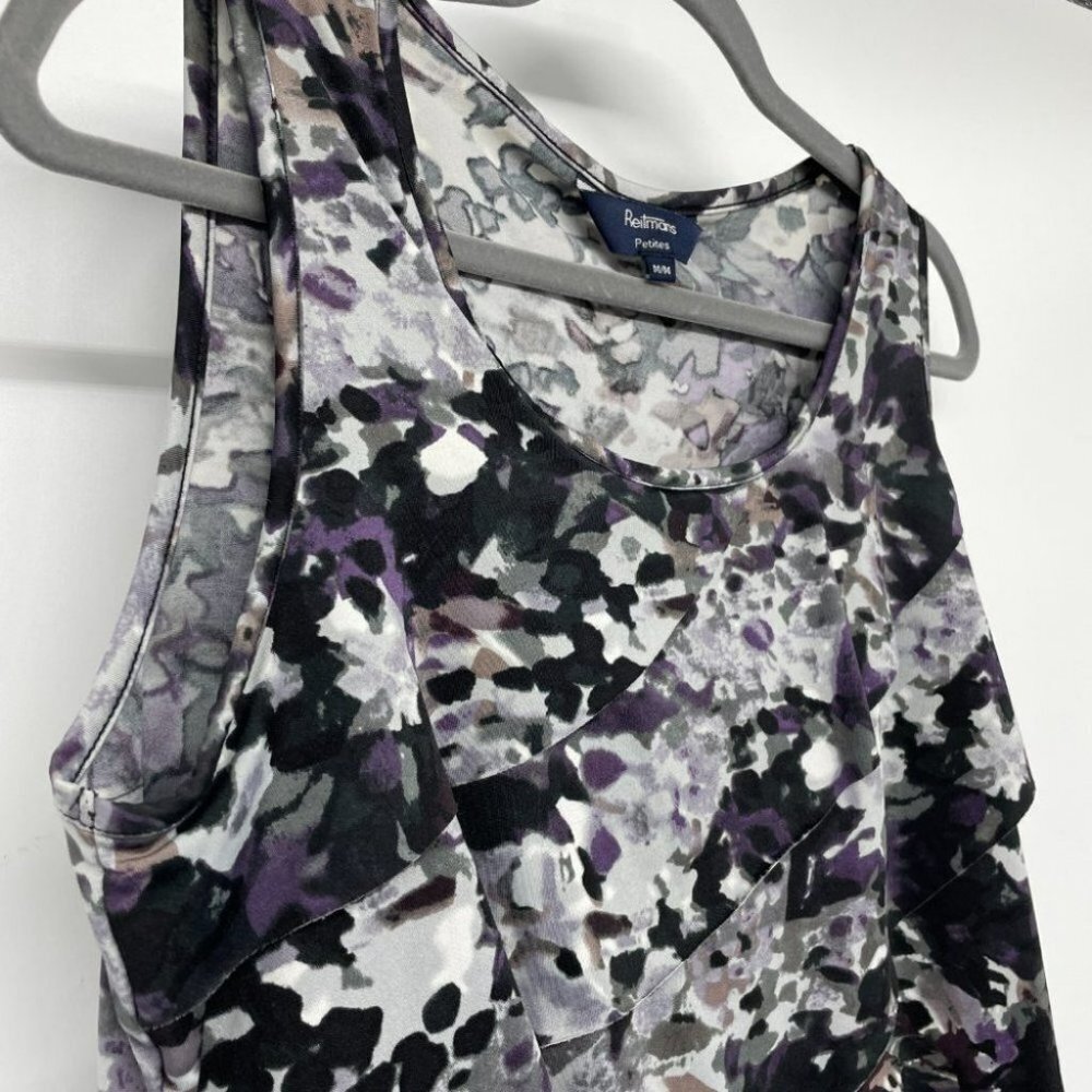 Reitmans petites tiered purple  sleeveless blouse - Picture 8 of 9